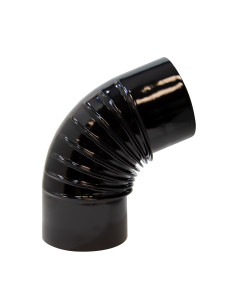 Codo vitrificado anticondensación 72° de color negro | S&M Fire