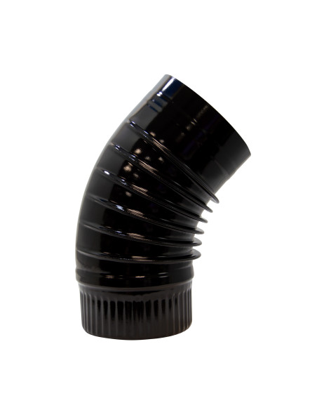 Codo vitrificado anticondensación 45° de color negro | S&M Fire