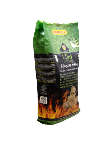 Lana de madera para encendido - saco 1,5 kg | S&M Fire