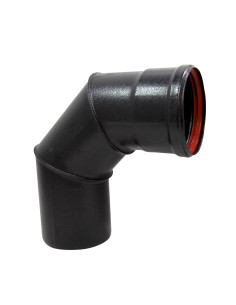 Codo esmaltado negro anticondensación 90° | S&M Fire 2