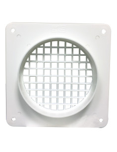 Rejilla exterior redonda blanca 100 mm