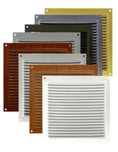 Rejilla plana cuadrada exterior con mosquitera | S&M Ventilation