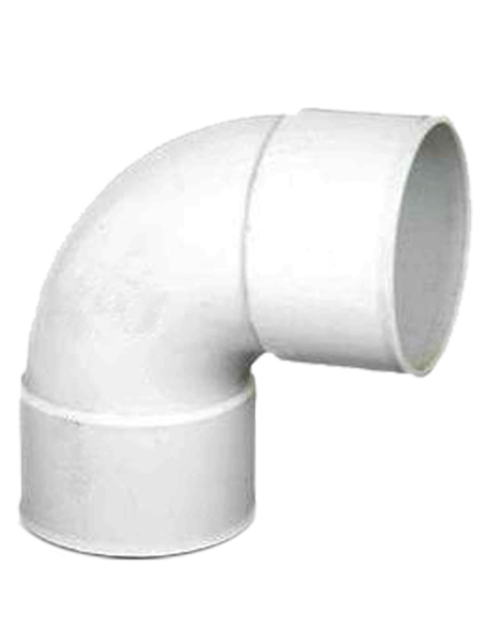 Codo 87° hembra-hembra de PVC evacuacion blanco 40 mm