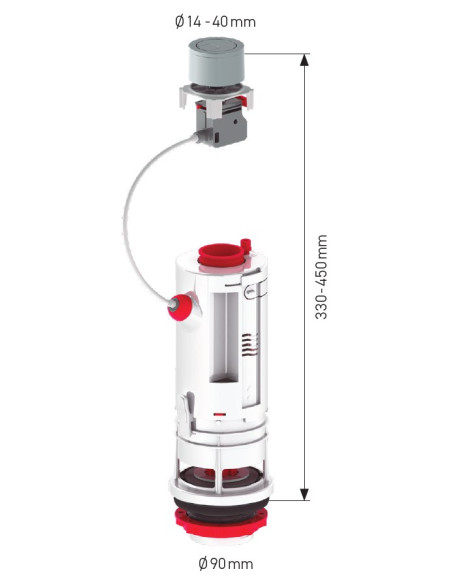 Descargador universal doble regulable con cable y junta