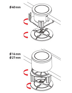 Pulsador universal cromado de descarga simple 2