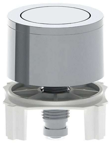 Pulsador universal cromado de descarga simple