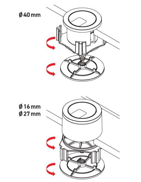 Pulsador cromado de descarga doble, toma para cable | S&M Plumbing
