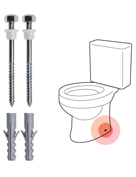 Juego de 2 tornillos para inodoro o bide vertical