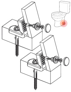 Juego de 2 tornillos para inodoro o bide lateral (version 2) 2