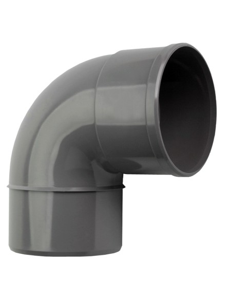 Codo 87° macho-hembra de PVC gran evacuación 90 mm
